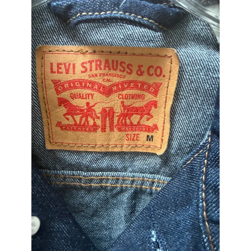 Levis Mens Trucker Jacket Dark‎ Wash Indigo Denim 723340134 Size M NEW - Picture 7 of 7